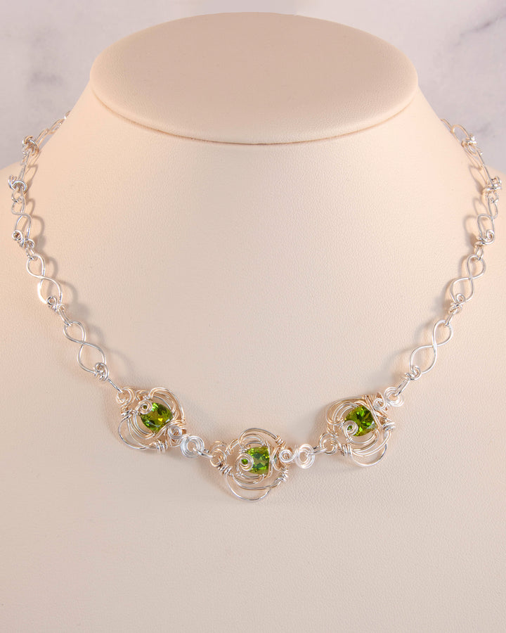 Peridot Three Stone Necklace