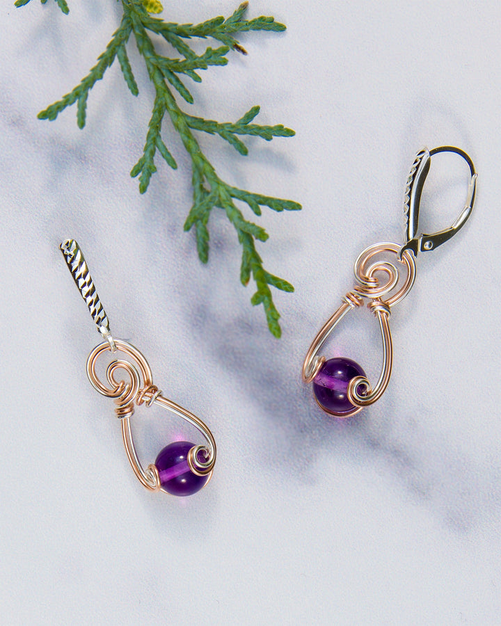 Amethyst Bead Earrings