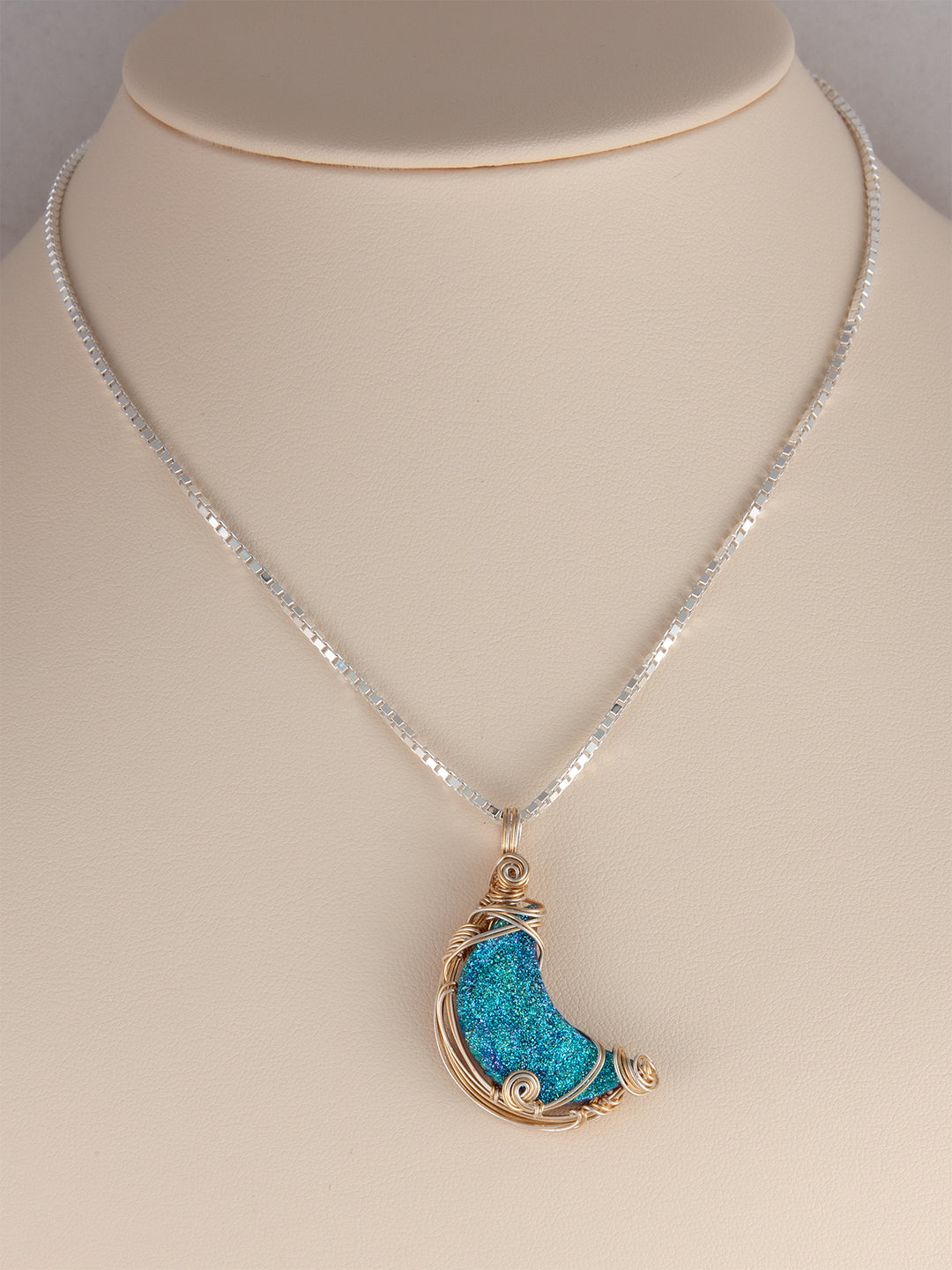 Blue Moon Drusy Quartz Necklace