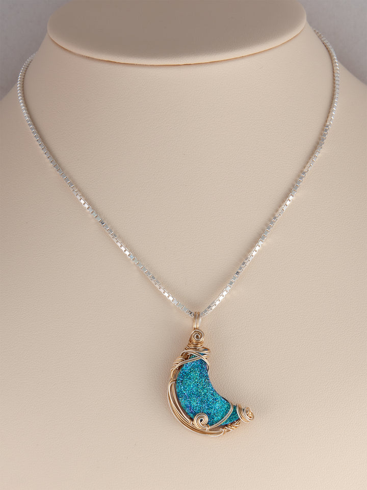 Blue Moon Drusy Quartz Necklace