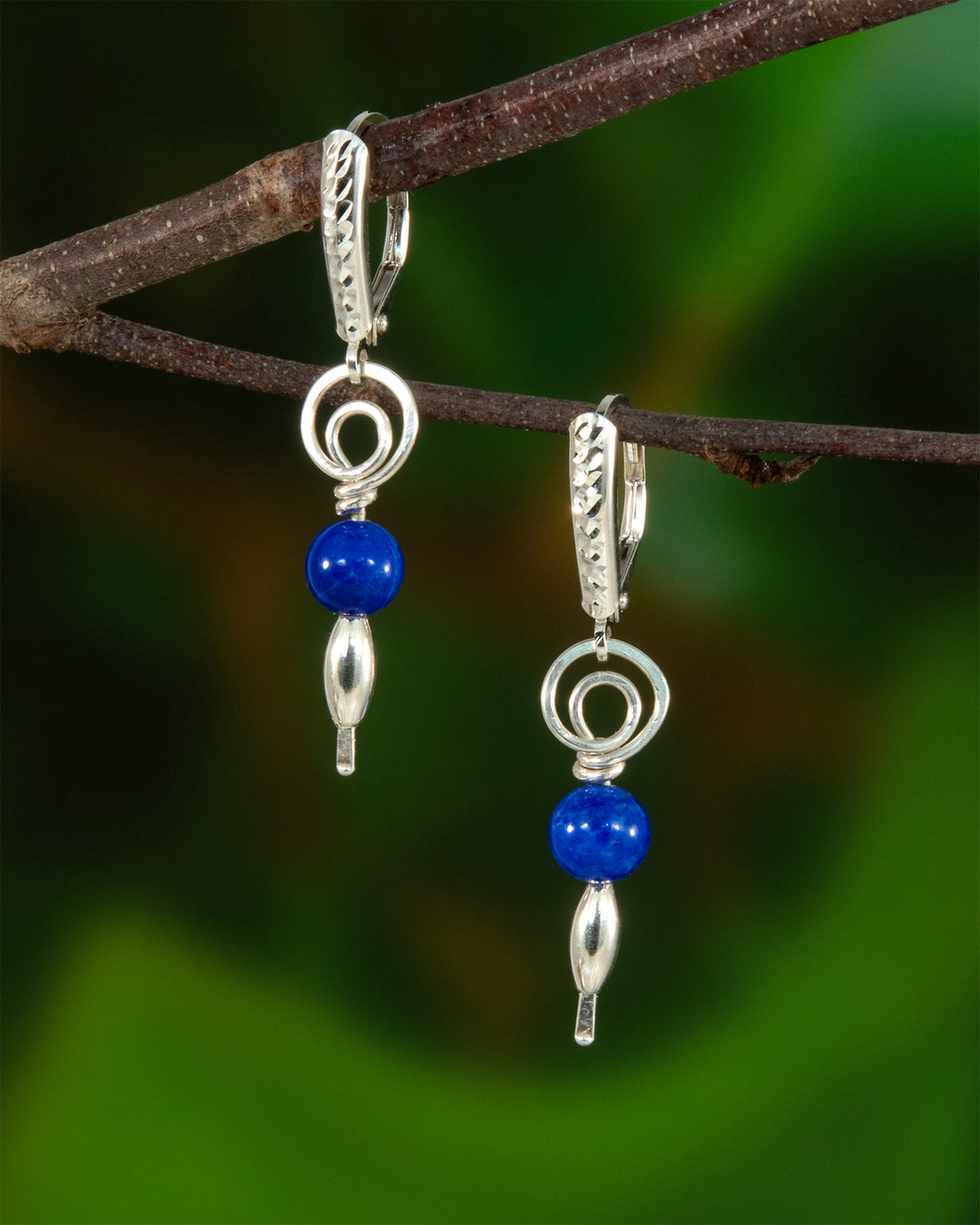 Lapis Spiral Earrings
