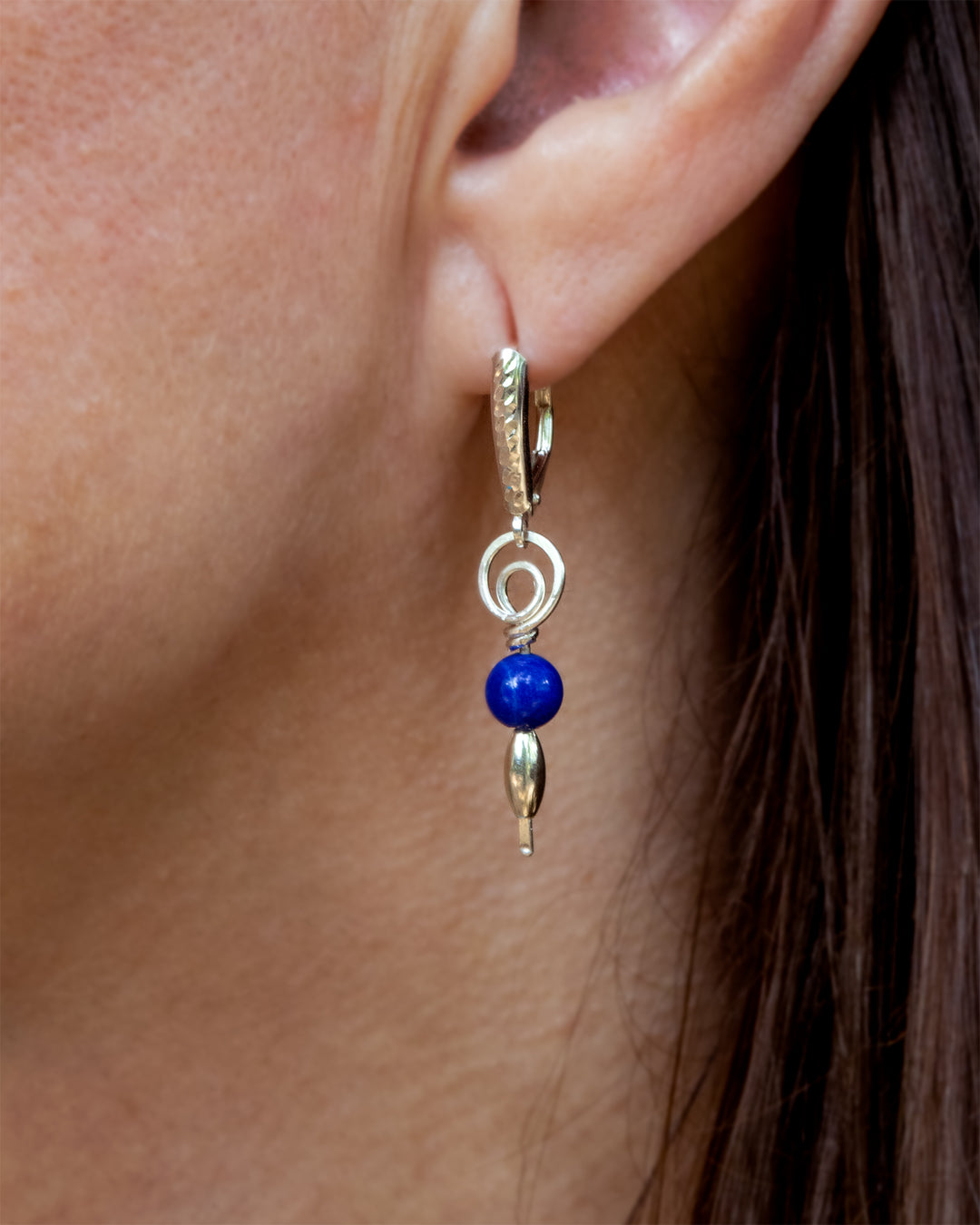Lapis Spiral Earrings