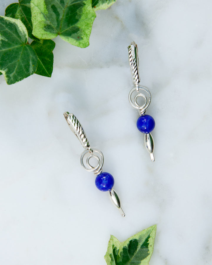 Lapis Spiral Earrings