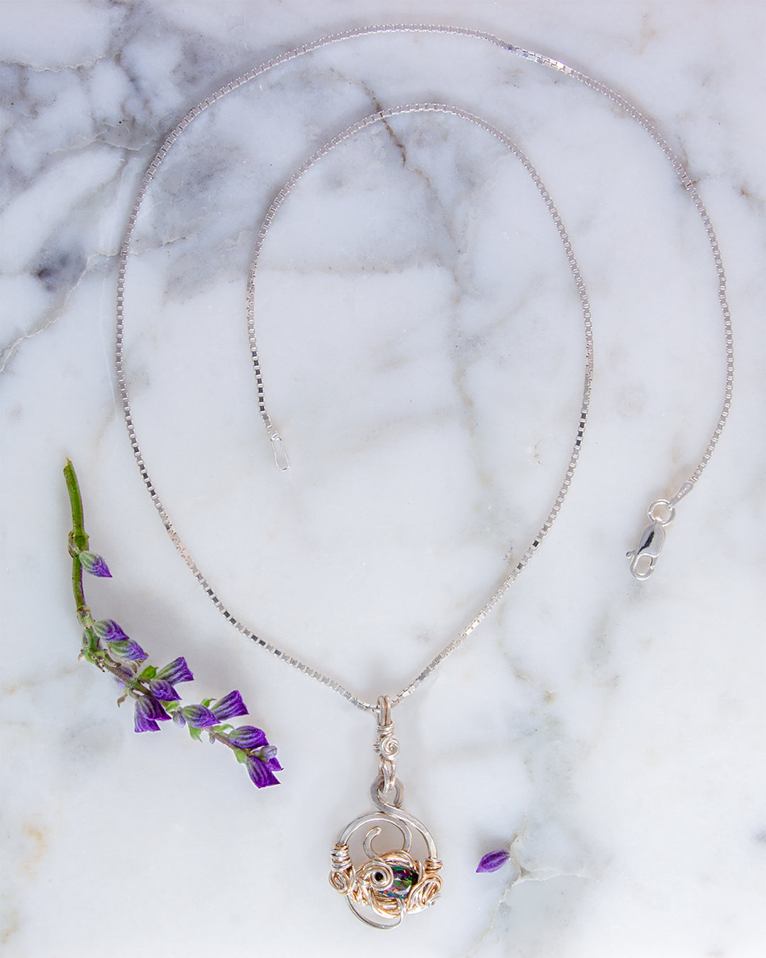 Mystic Topaz Swirl Necklace
