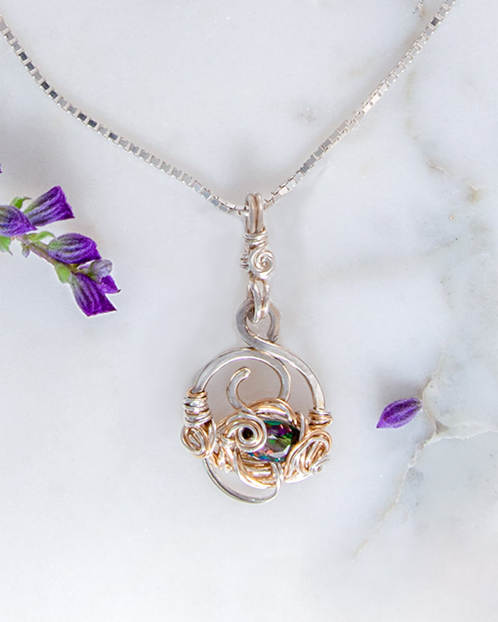 Mystic Topaz Swirl Necklace