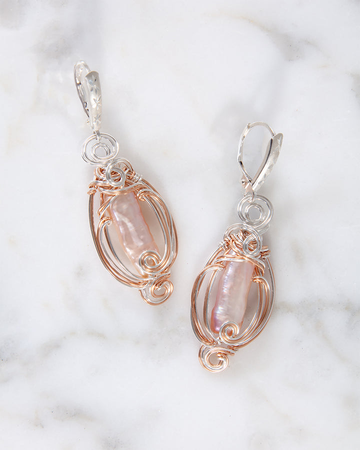 Pink Baroque Pearl Earrings