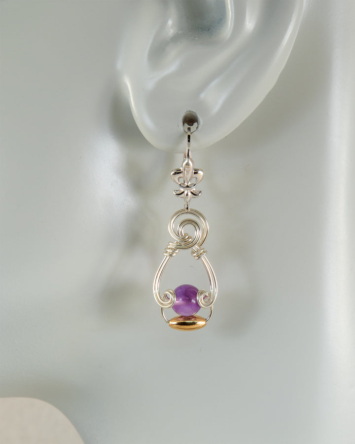Amethyst Fluer Di Lis earrings