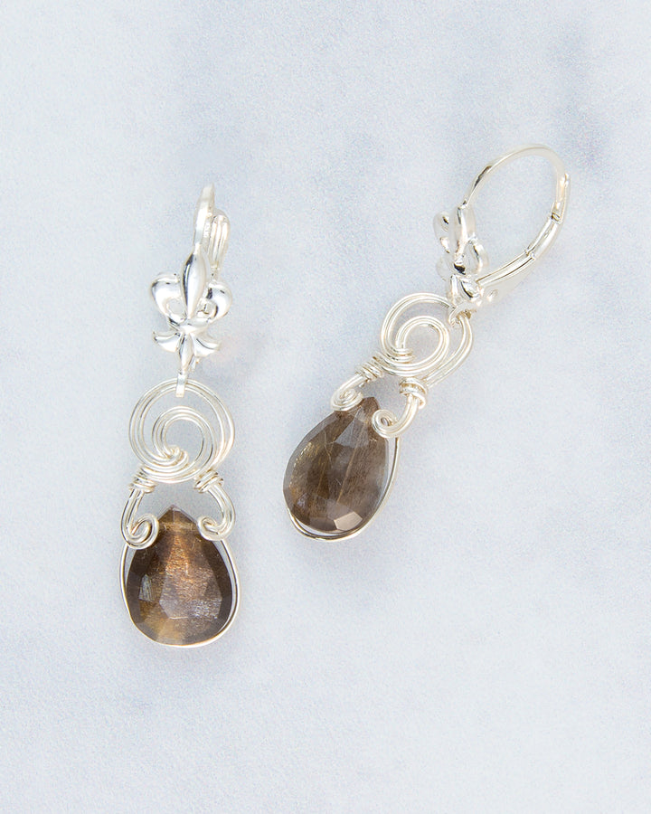 Black Moonstone earrings