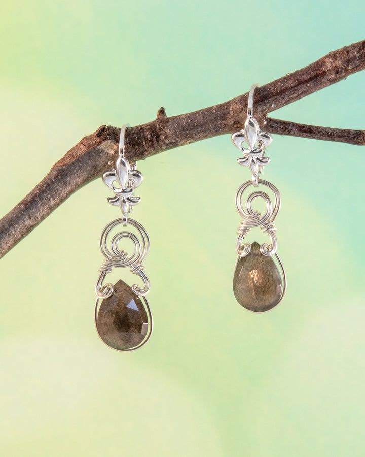 Black Moonstone earrings