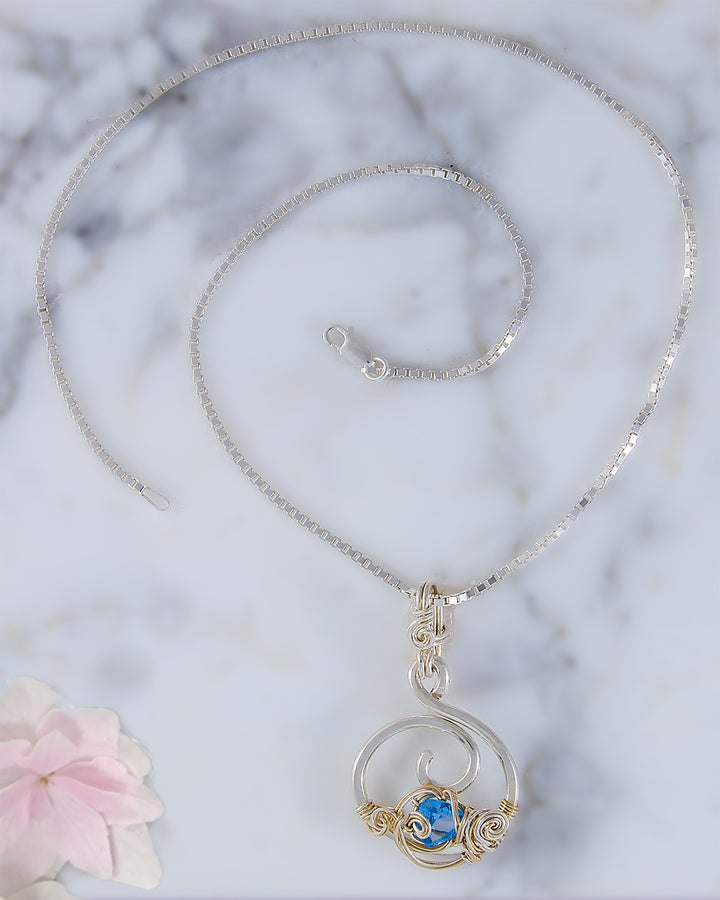 Blue Topaz Swirl Necklace