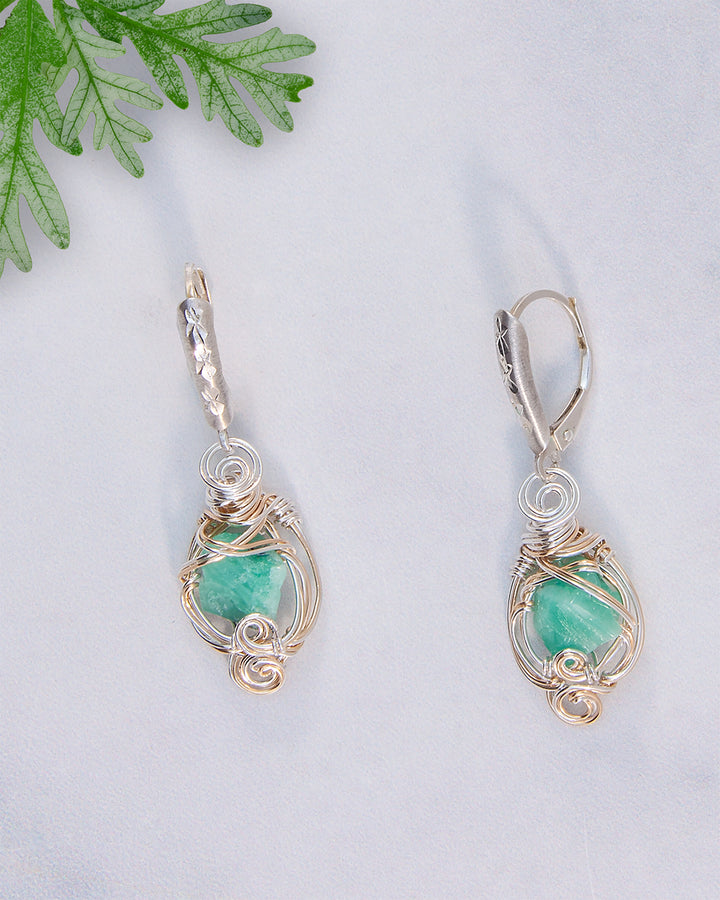 Natural Edge Emerald Earrings