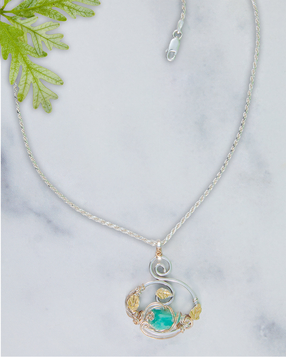 Emerald Leaf Pendant