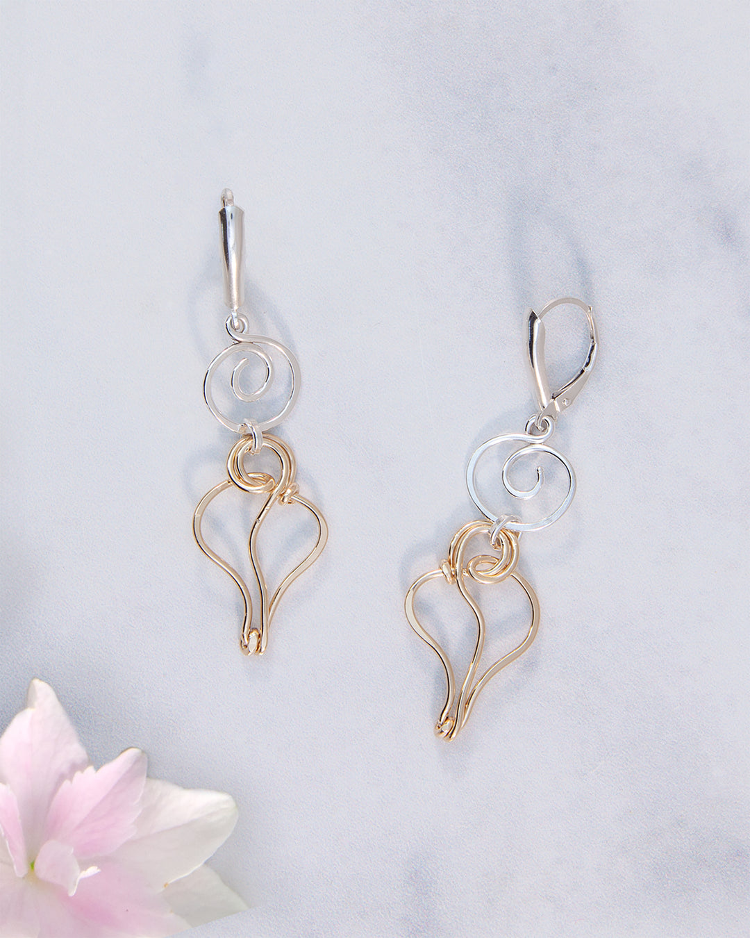 Falling Leaf and Swirl Earrings