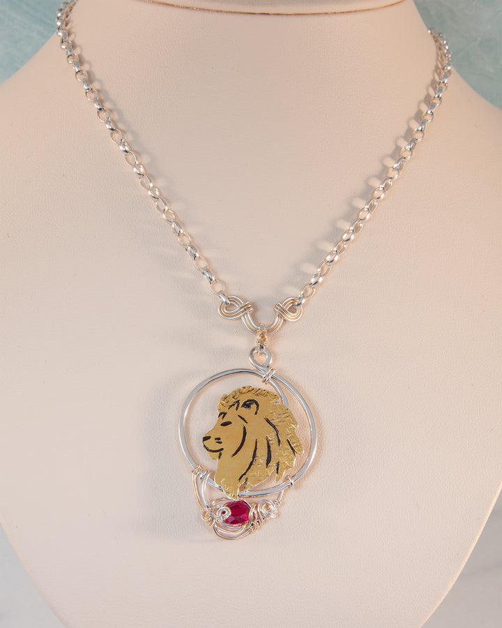 Lion Necklace with Madagascar Ruby