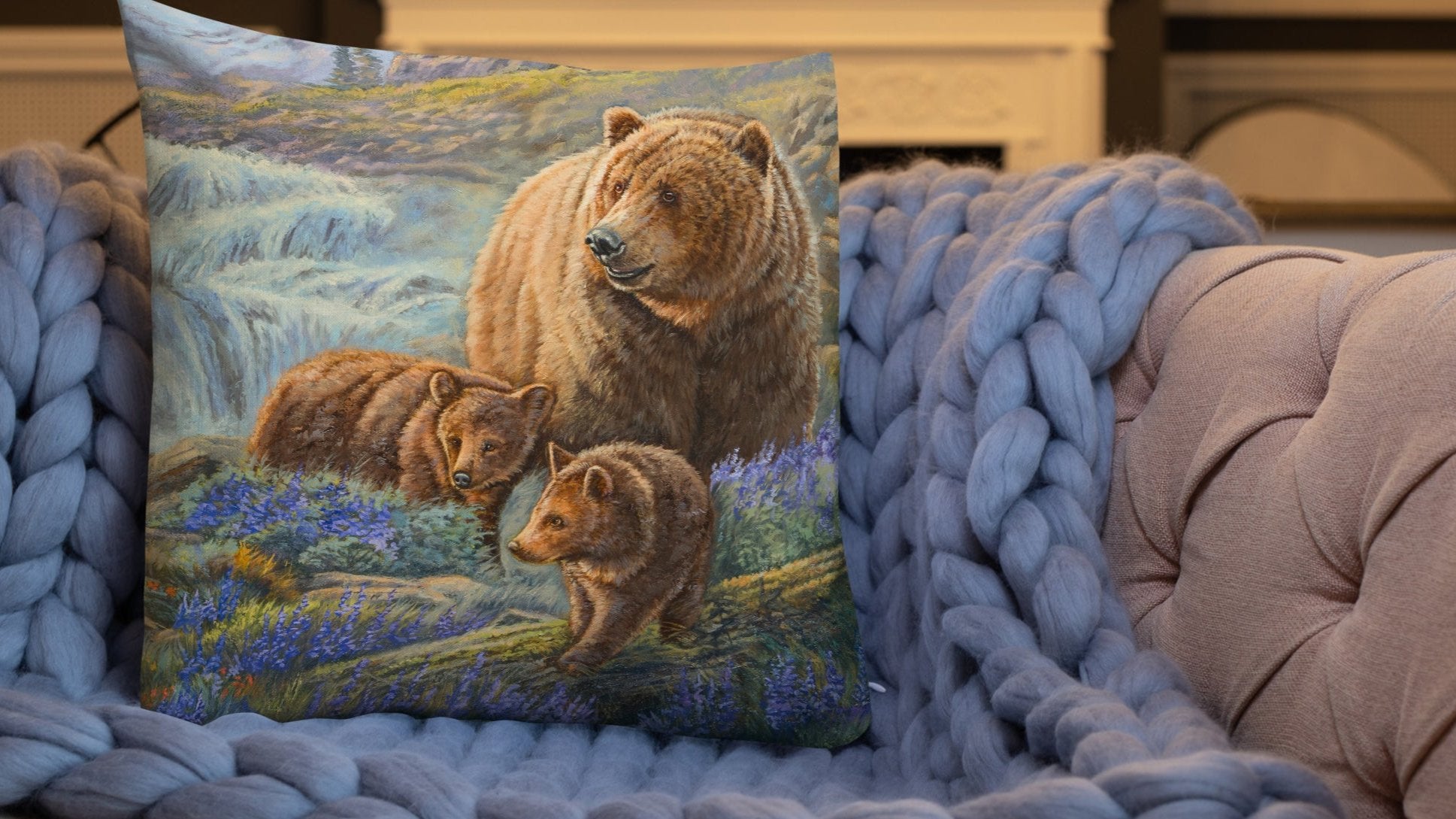 pillow of bear and cubs