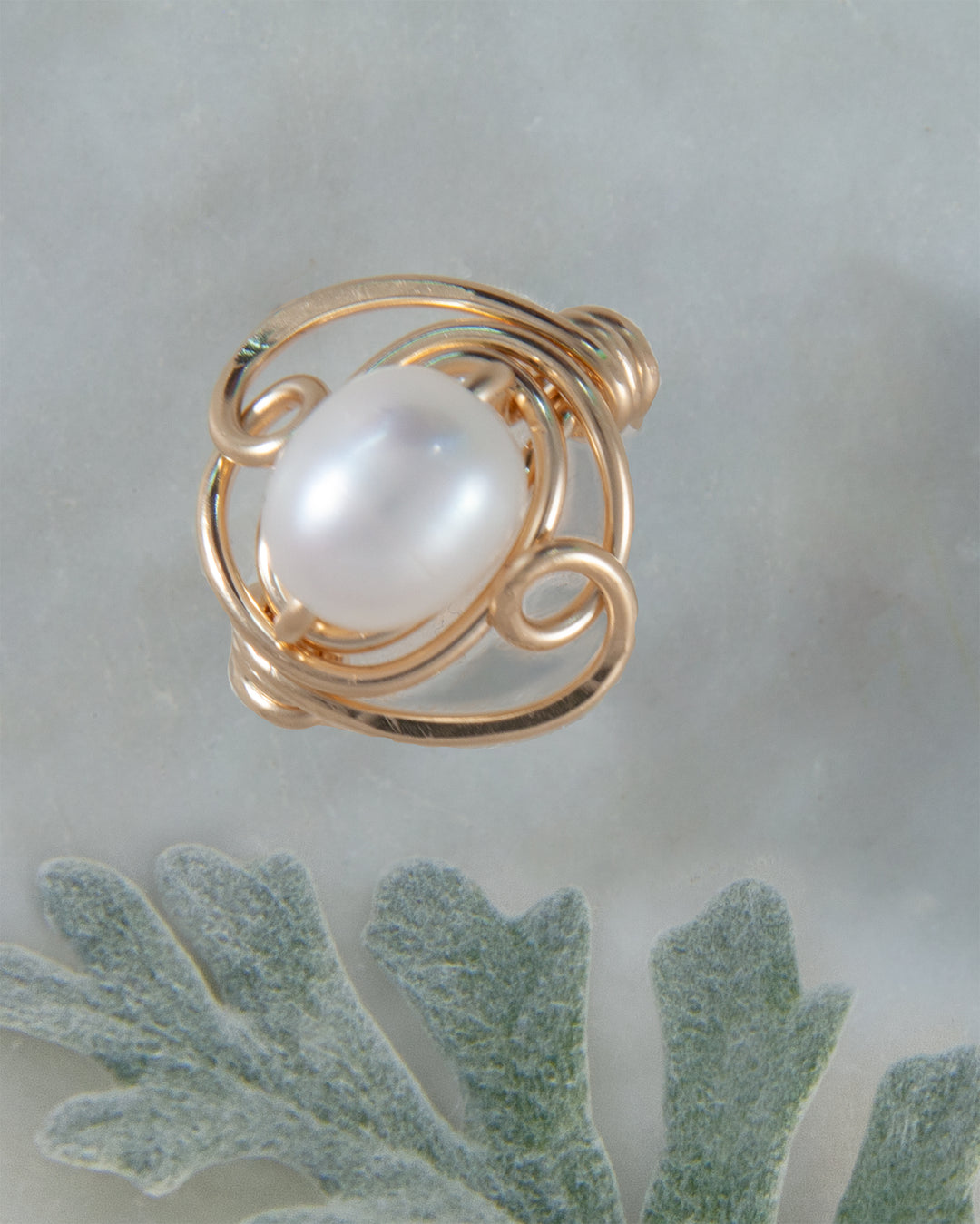 Flowing Water White Pearl Ring