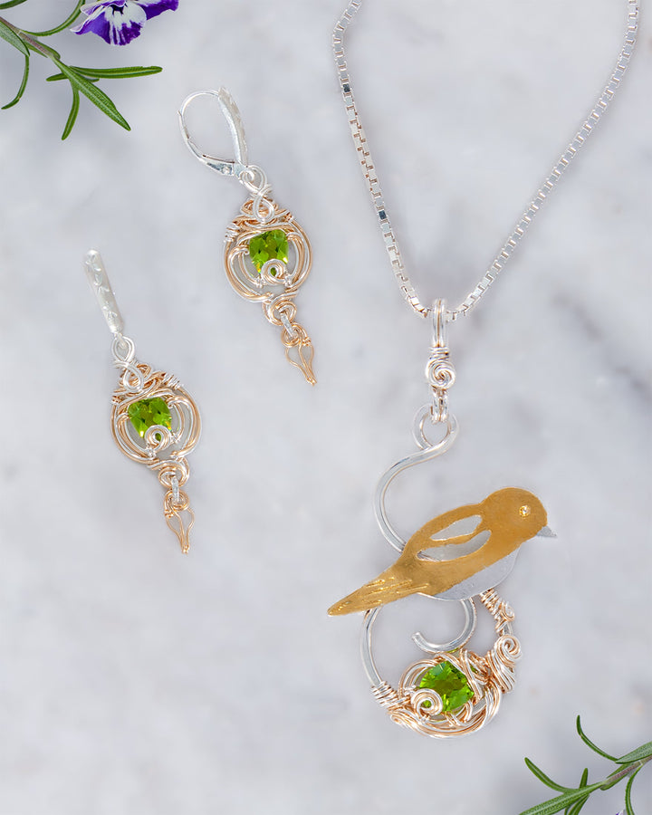 Song Bird Necklace  and Earring Set